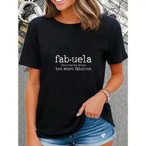 GGOR 100% Cotton Fabuela Definition Abuela Spanish Grandma Mexican Funny Gift T-Shirt