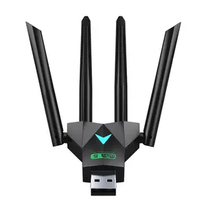 AC1300 WiFi USB Adapter - 1300Mbps Dual Band 2.4G/5GHz USB3.0 Dongle, 802.11AC, Dual-Frequency Switching, Optimized 4-Antenna Combination, Driver-Free for WindowsXP/7/8/8.1/10/11 PC/Laptop, Ac1300 Wifi Adapter