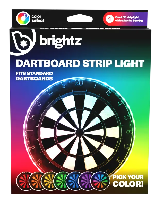 Brightz Dartboard Strip Light - 55-inch LED Strip with Strong Adhesive Backing & Two Modes for Standard Dartboards - Pick Your Color!