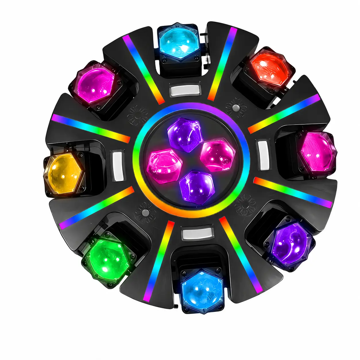 XDV 8-Eye RGBW Moving Head Party Light, Sound Activated DJ Stage Light with Red & Green Laser, 38 RGB Strips, Strobe, Remote Control and DMX512 for Home Party, Birthday, Karaoke and Holiday Events，Halloween Party