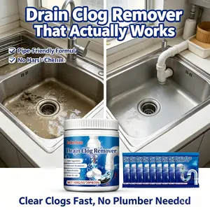 Drain Clog Remover Tablets - Pipe-Safe Formula, Clears Hair & Grease Clogs, Deodorizes Drains, Multi-Use for Kitchen, Bath & Toilet