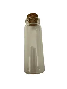 Mini Glass Wishing Bottle with Cork Stopper – Clear Message Jar