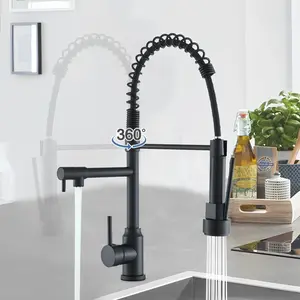 Kitchen Faucet,Kitchen Faucets with Pull Down Sprayer  Commercial Style Single Handle Matte Black Kitchen Faucet with Sprayer