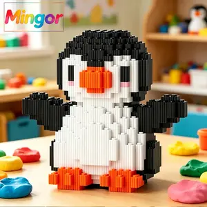 6" Kawaii Penguin Micro Building Blocks| Cute Arctic Animal DIY Toy & Desk Decor