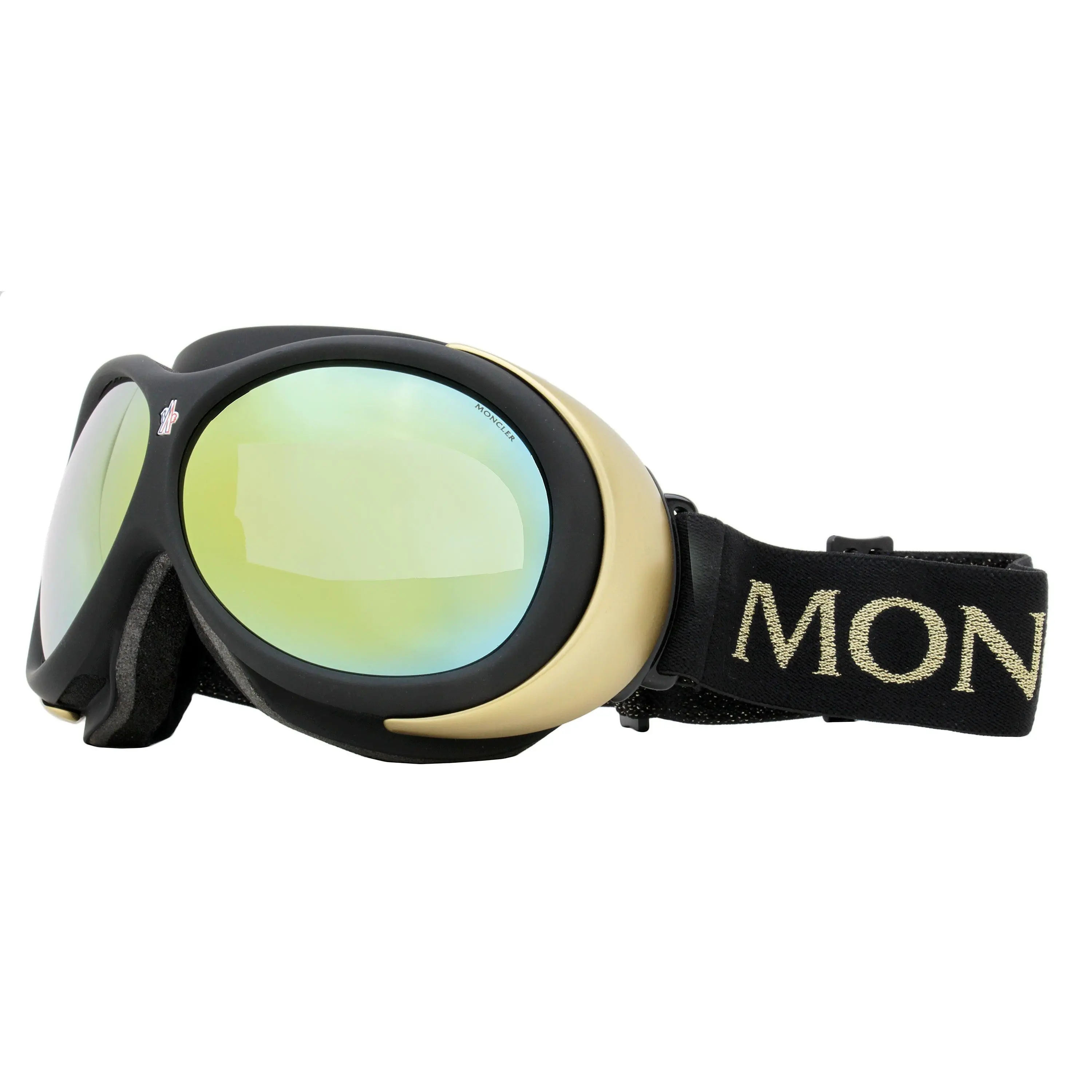 Moncler Vaporice ML0130 Ski Goggles, Oversized Frame in Matte Black with Neoprene Structure, Soft Foam Lining, Logo Strap & UV Protection, Anti-Fog, Maximum Water-Resistance, Rounded