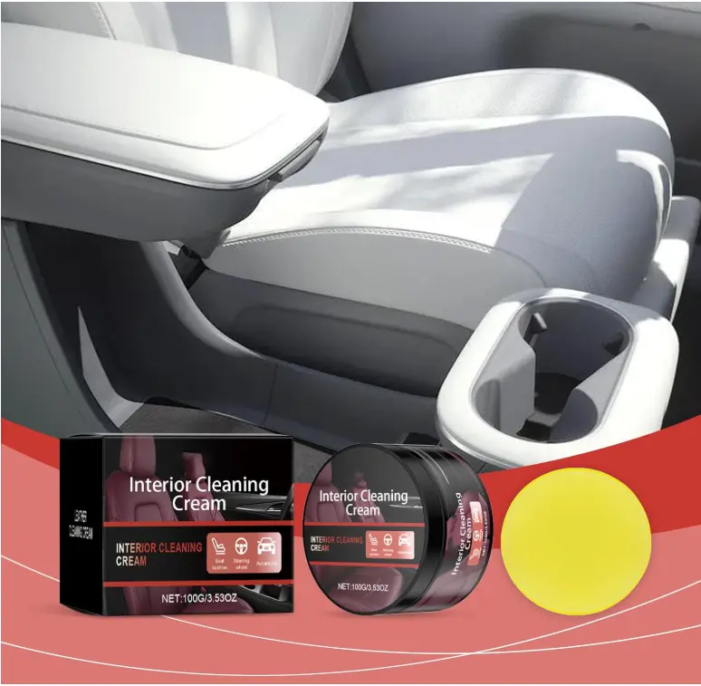 Auto Interior Leather Cleaning Cream Paste for Car Seats, Leather Cleaner & Conditioner for Vehicle Interior, Removes Dirt Stains and Restores Shine, Protects Leather Surfaces, Deep Cleaning Care for Cars, Trucks, SUVs and More
