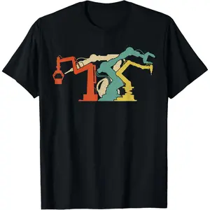 Robot Robotics Engineer Retro Vintage T-Shirt