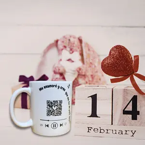 Song in Taza with QR Code and Play Button Design/me enamore y Creo que me fui de paso ceramic coffee mug 11 oz, 15 oz