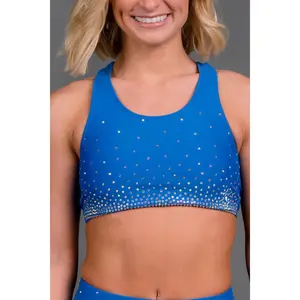 On the Go Sports Bra in Ash Blue Crystal
