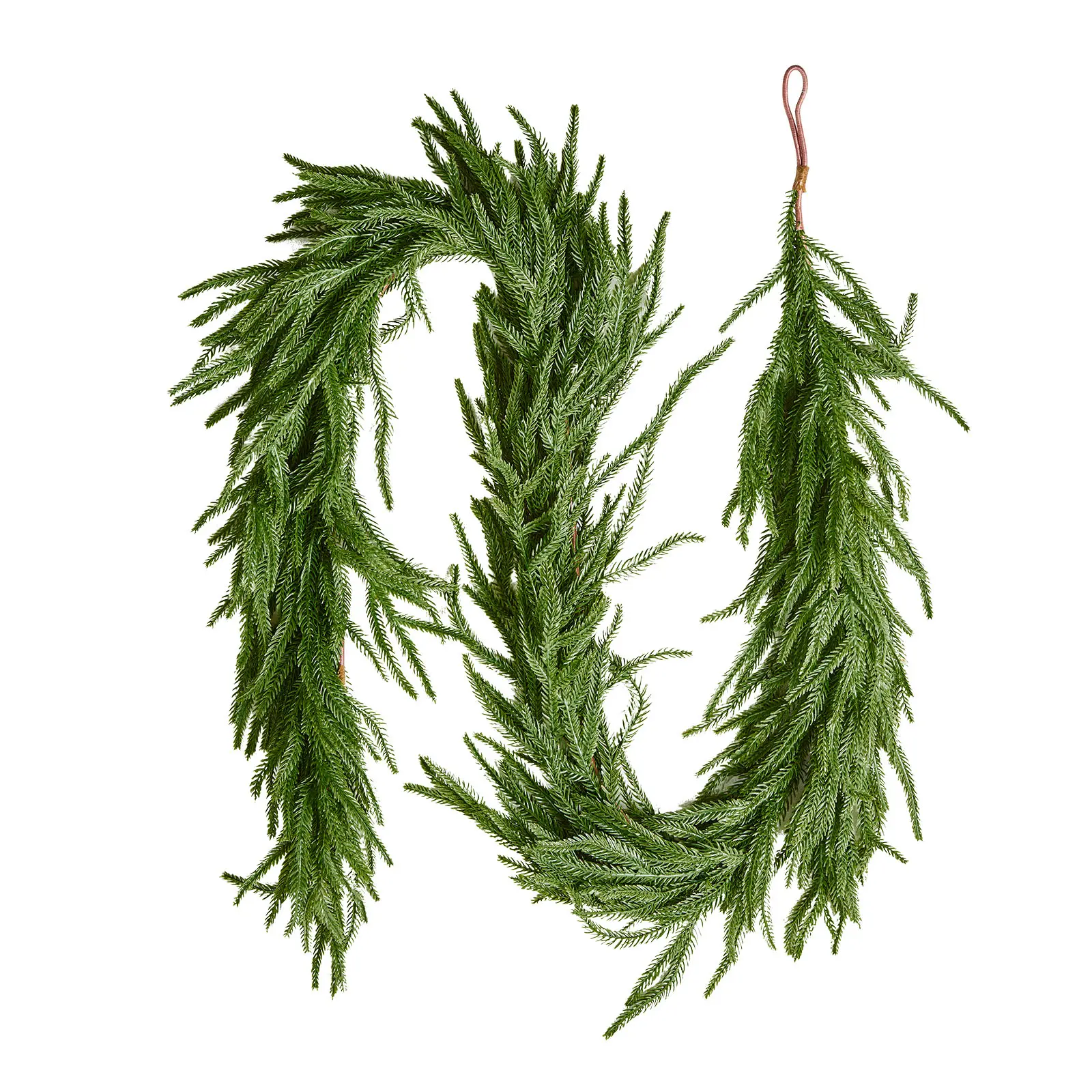 VEVOR Christmas Garland,  6-FT Realistic Norfolk Pine Garland, Evergreen Real Touch Artificial Faux Greenery Garlands, for Holiday Indoor Outdoor Xmas Decoration on Table, Mantel, and Fireplace