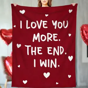Valentine’s Day Blanket Gifts for Him Her – I Love You More Super Soft Fleece Throw, Romantic Anniversary Wedding Birthday Gift for Husband Wife Girlfriend Boyfriend valentines