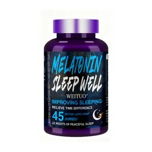 WEITUO Berry-Flavored Melatonin Gummies 45 Count for Office Workers & Seniors Restful Deep Sleep Support Non-GMO Supplement