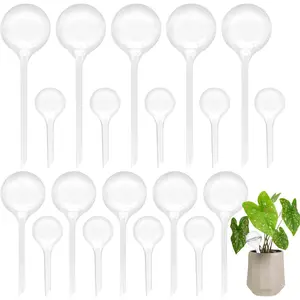 20 PCS Clear Plastic Self Watering Globes Bulbs Automatic Watering Device for Indoor Outdoor Home Garden Potted Plants, Available in Large Medium Small