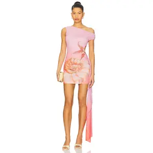 Runaway The Label Mara Mini Dress in Pink Print