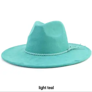 Light Teal Stylish Fedora Hat 58CM with Adjustable Strap and Classic Design