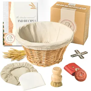 Artisan Bread - Home Baking - Sourdough Starter Kit with Wicker Banneton - Perfect Rise Bakeware Basket Bakeware Basket