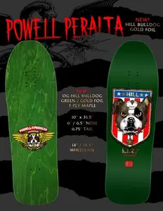 Powell Peralta OG Frankie Hill Bulldog 7-Ply Maple Skateboard Deck Old School Reissue
