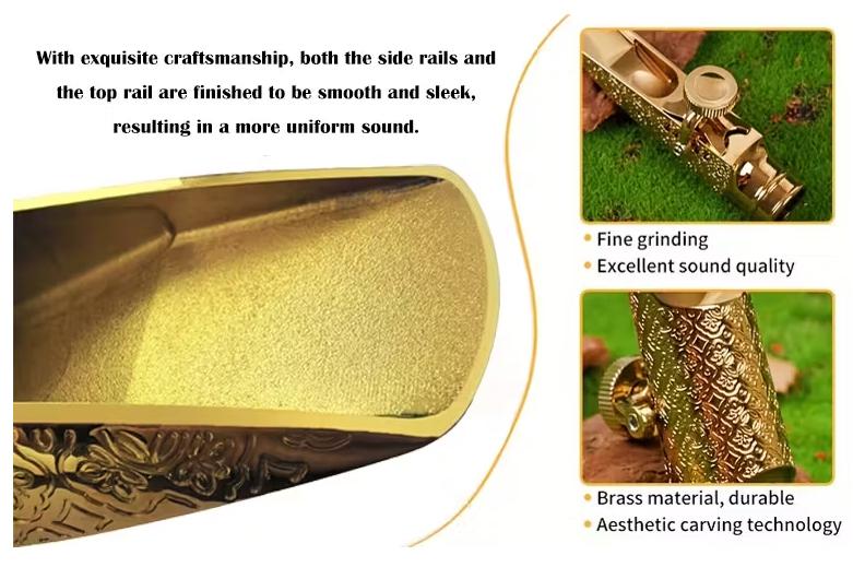 A Metal Mouthpiece for Jazz Alto Saxophone That Offers a And Vibrant Sound, And Excellent Control. It Features an Enhanced Tone Quality, a Beautifully Crafted Design,  Prolonged Usage or Replacement for Professional Player or Music Enthusiast drums Strap