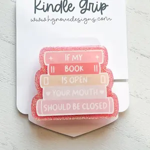Book Open Mouth Shut E-Reader Grip, Magnetic Kindle Grip, Kobo Reader Grip, Bookish Accessories, Snarky Readers Merch, Romance Reader