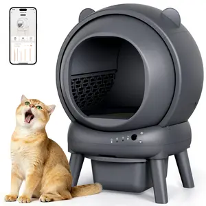 Self-Cleaning Automatic Litter Box | App Controlled Large Capacity for Multiple Cats, Odor Noise Control, Dual Safety Sensors, Comes with 2 Roll Garbage Bags, Gray#Summervibes#petlovers