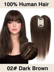Toppers Human Hair With Clips Hair Toppers For Women Natural Włosy For Thin Hair One Piece Toppers 5x9cm Base Topper