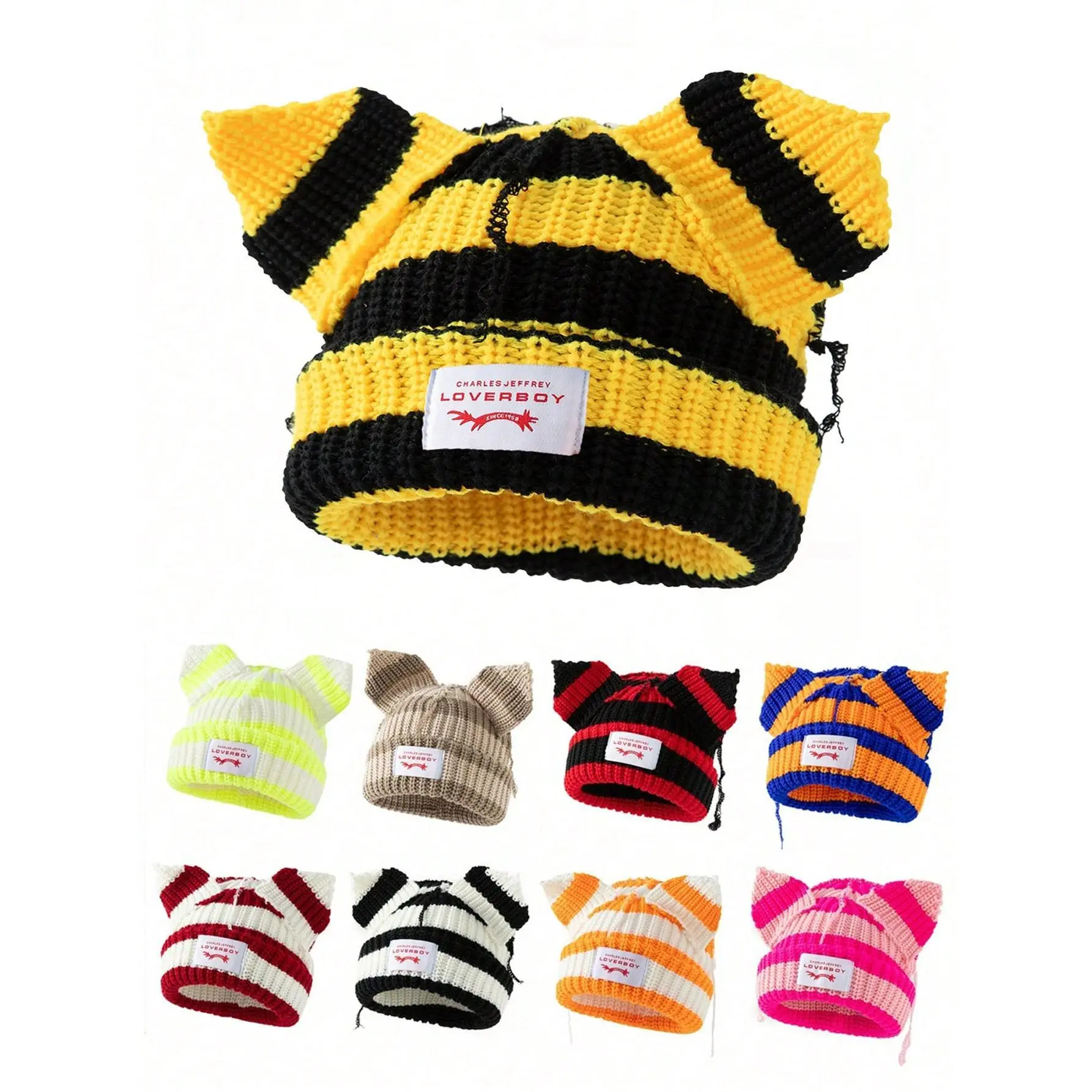 Women's Fashionable Car Embroidered Ear Flap Knitted Hat - 1pc Beanie, Suitable for Autumn Winter Daily Wear and Travel, Beanies
