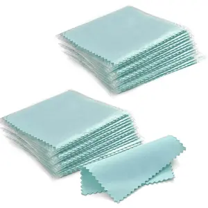 SEVENWELL 50pcs Jewelry Cleaning Cloth Pink Polishing Cloth for Sterling Silver Gold Platinum Small Polish Cloth 8x8cm