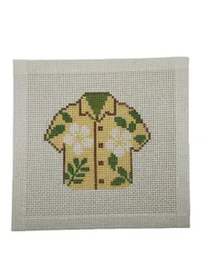 Yellow Hawaiian Shirt Needlepoint Canvas