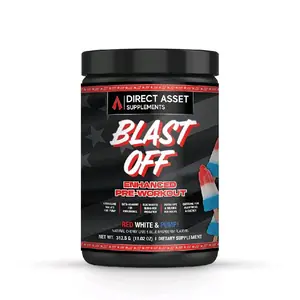Direct Asset Supplements Blast Off Pre Workout - Enhanced Formula with Citrulline Malate 5000mg & Beta Alanine 2000mg for Pump Focus & Energy Boost - Made in US - Top-Quality Ingredients