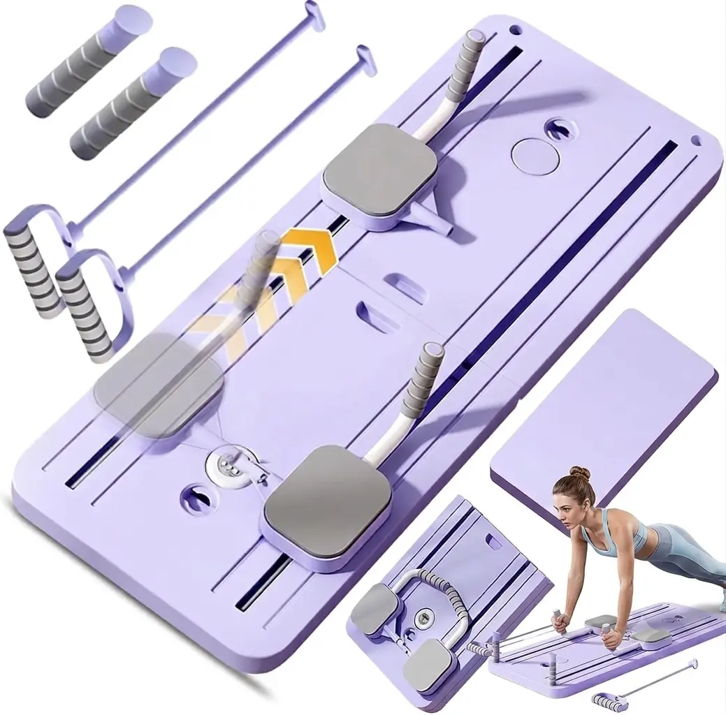 Umay Foldable Pilates Board with Phone Holder - Compact Core Workouts Equipment, Portable Home Gym Ab Training Tool, Multi-Functional, 300lbs Max Capacity