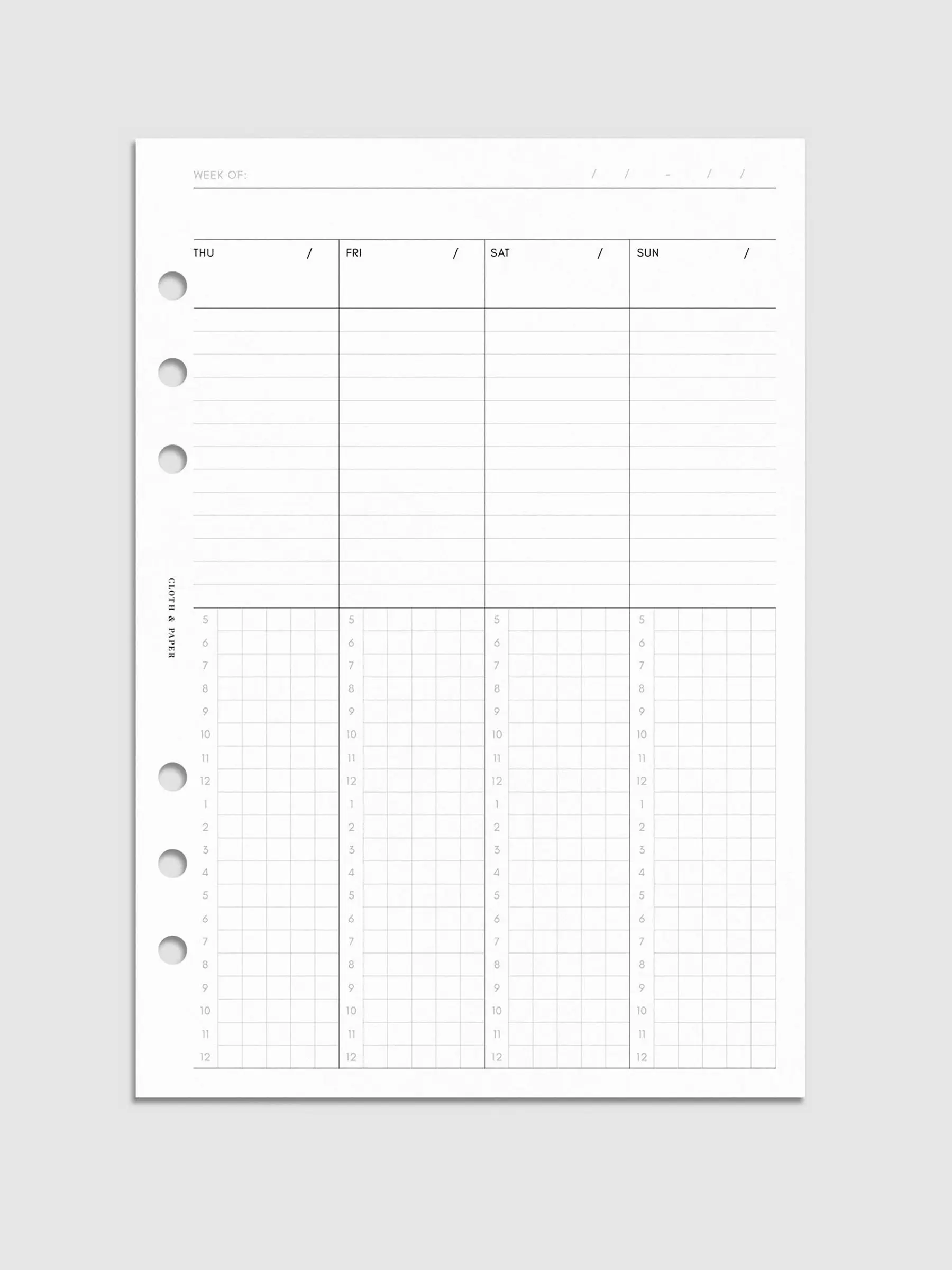 Weekly Schedule Planner Inserts | Monday Start
