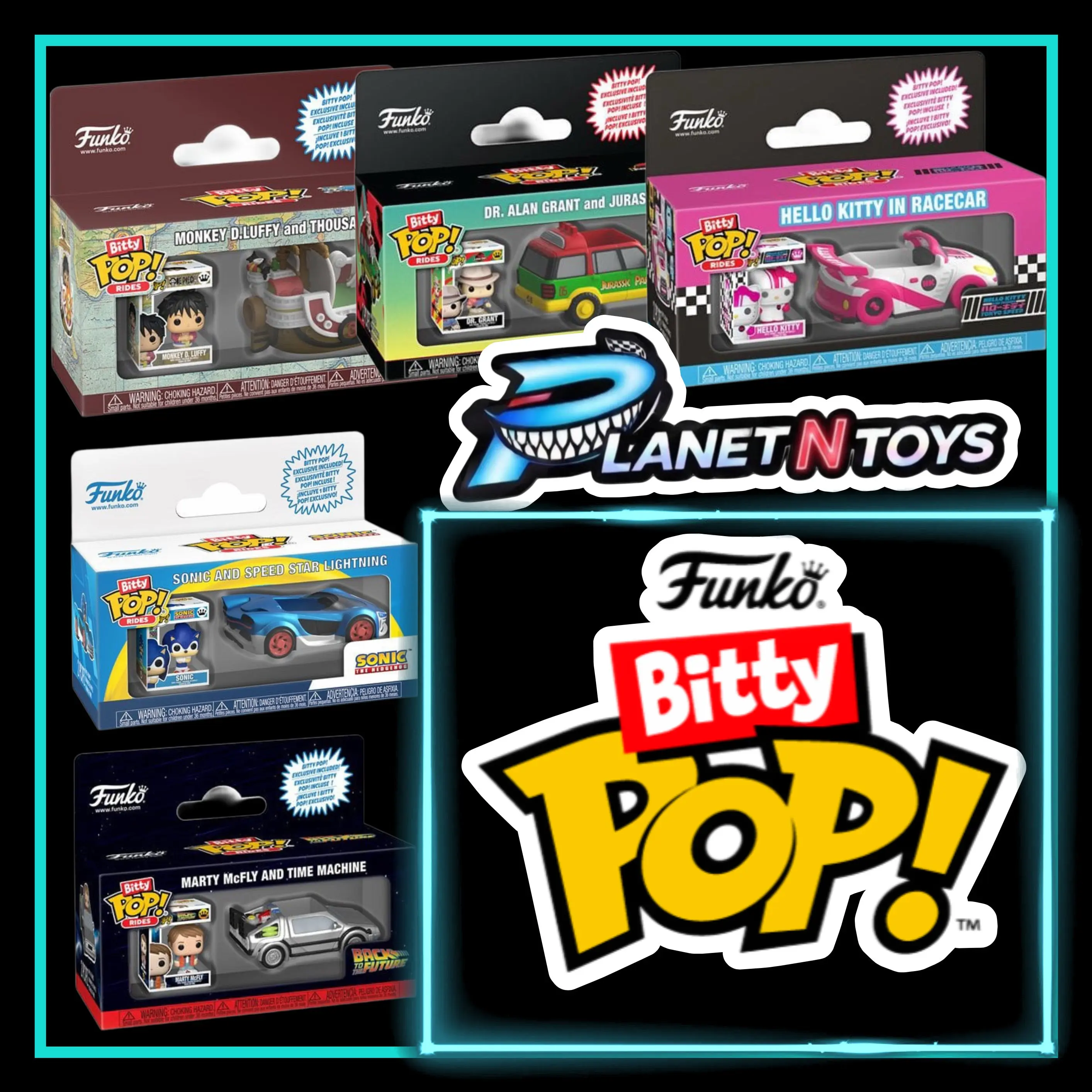Funko Bitty Pop! Ride Assorted Models Characters with Racecar