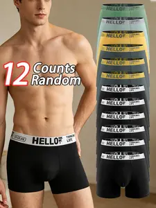 12 Pcs Men's Low Rise Briefs, Comfortable Lightweight Sporty Athletic Underwear, Ideal for All Seasons, Loose Fit Casual Pants, Perfect for Various Activities