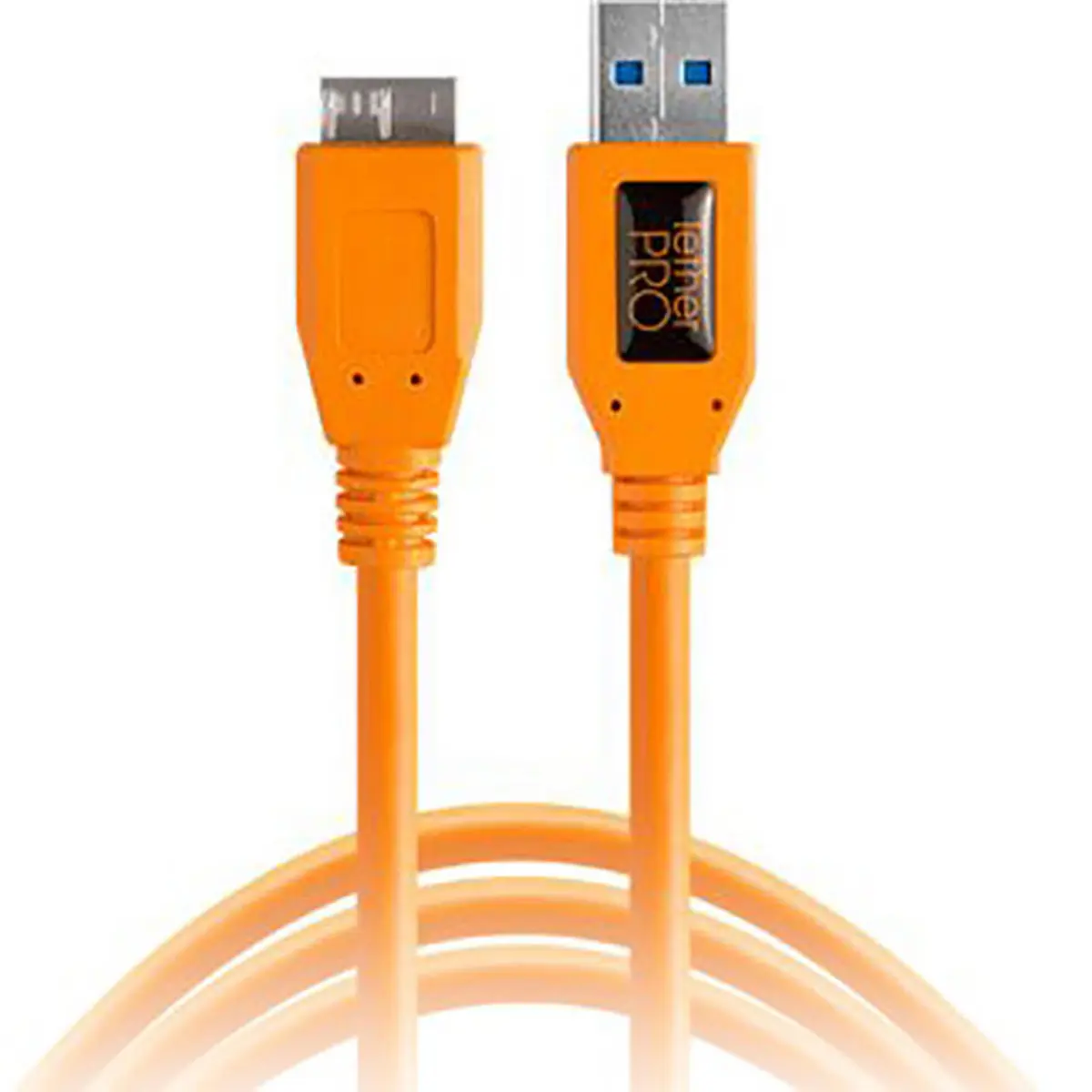 Tether Tools Pro 15' USB 3.0 Male (Type A) to Micro (Type B) 5-Pin Cable, Hi-Visibility Orange