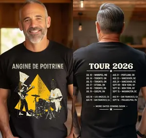 Angina De Poitrine 2026 Music Tour Unisex T-Shirt - Heavy Cotton Graphic Tee for Everyday Wear, Soft Classic Fit Screen Print Shirt for Streetwear Casual Comfort
