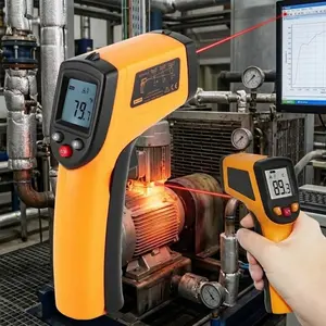 Non-Contact Infrared Thermometer Gun, High Precision Laser Temperature Scanner for Home & Industrial Use. Quick Response, Digital Readout for Automotive, HVAC, Engine Maintenance, and Equipment Diagnostics. Ergonomic Design, Professional Grade.