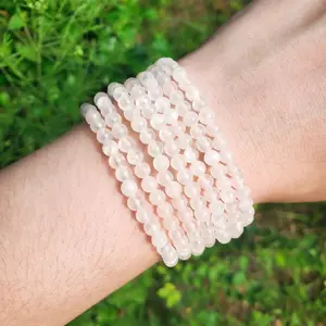 Selenite Bracelet - 4mm, Handmade, Natural Crystals, Custom Sizes