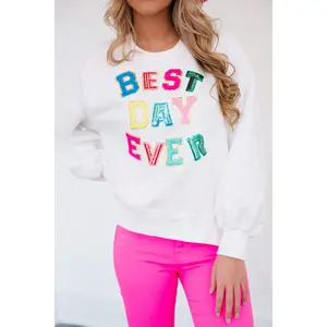 BEST DAY EVER IVORY PULLOVER