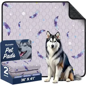 Washable Pee Pads for Dogs, 2Pack  Puppy Pads, Super Absorbent & Leakproof  Pads, Anti-Slip  Pee Pads for Puppy  & ,   36"x41"