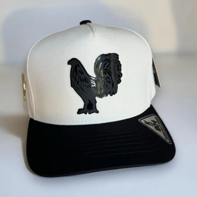 Black Rooster Print Snapback Cap for Men - Male Fit, Casual Wear Fashion Accessory