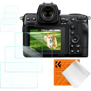 K&F CONCEPT 3 Pack Camera Screen Protector Compatible with Nikon Z9 Z8, 0.3mm 9H Hardness Tempered Glass Cover Anti-Scratch Bubble-Free & Top Screen Protector