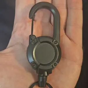 2-Pack Heavy Duty Carabiners - Multi-Function Tactical Clips with 20-inch Retractable Steel Cable, Two Colors, Unisex Outdoor for Hiking, Camping & Mountaineering