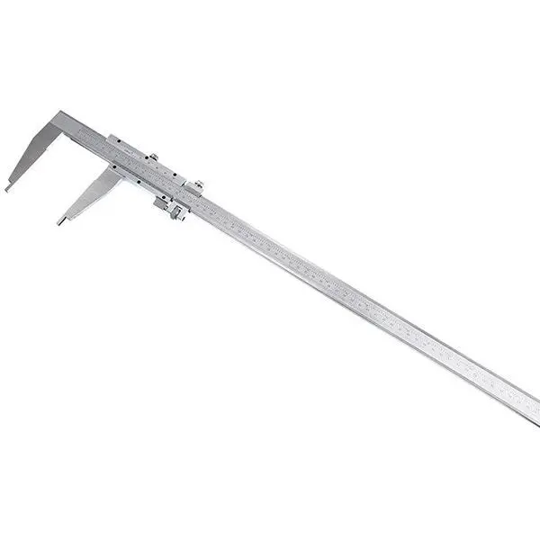 Dasqua Stainless Steel Long Jaw Vernier Caliper - 0-24"/0-600mm Range, Inch-Metric, Fine Adjustment, Rounded Faces, 2-Way Read, Two-Way Read