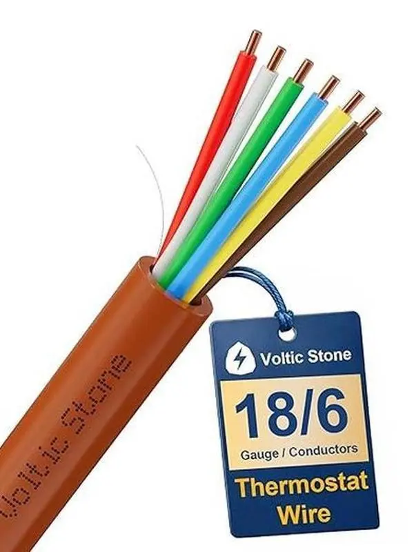 18/6 Thermostat Doorbell Alarm Systems Wire, 18 AWG 6-Conductor Solid Copper Control Cable, ETL Listed CL3R/CMR Riser Rated Flame-Retardant RoHS, Class 3 300V Rated for 0-30V Low Voltage Systems - 250FT, 18/6 Thermostat Wire