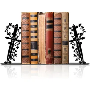 Cute Book Ends for Shelves - Decorative Dagger-Themed Bookends for Shelves,  Bookends for , Office, or  - Sturdy Metal Book Ends Decorative