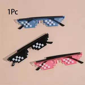 Mosaic Glasses Festival Birthday Party Sunglasses Fashion Street Photography Live Prank Toy Lightweight Fun for Events Versatile Use Accessory Plastic Sun Glasses, 1 Piece