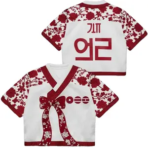 Custom Kpop Music Word Tour Jersey, Kpop Merch for Fan, Personalized World Tour Crop-top Hanbok Style Mesh Jersey, 2026 Concert Outfit for Army Streetwear, pop Bangtan Concert Army Fan Shirt