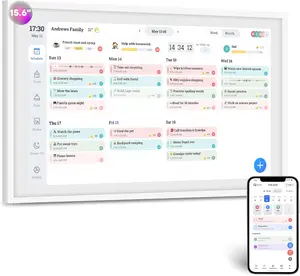 Premium Version 15.6" Digital Calendar, Smart Touchscreen Chore Chart & Planner with Mobile Interconnection, Multi-functional Electronic Calendar for Schedule, Meal Planner, Chore Chart, Photo Display