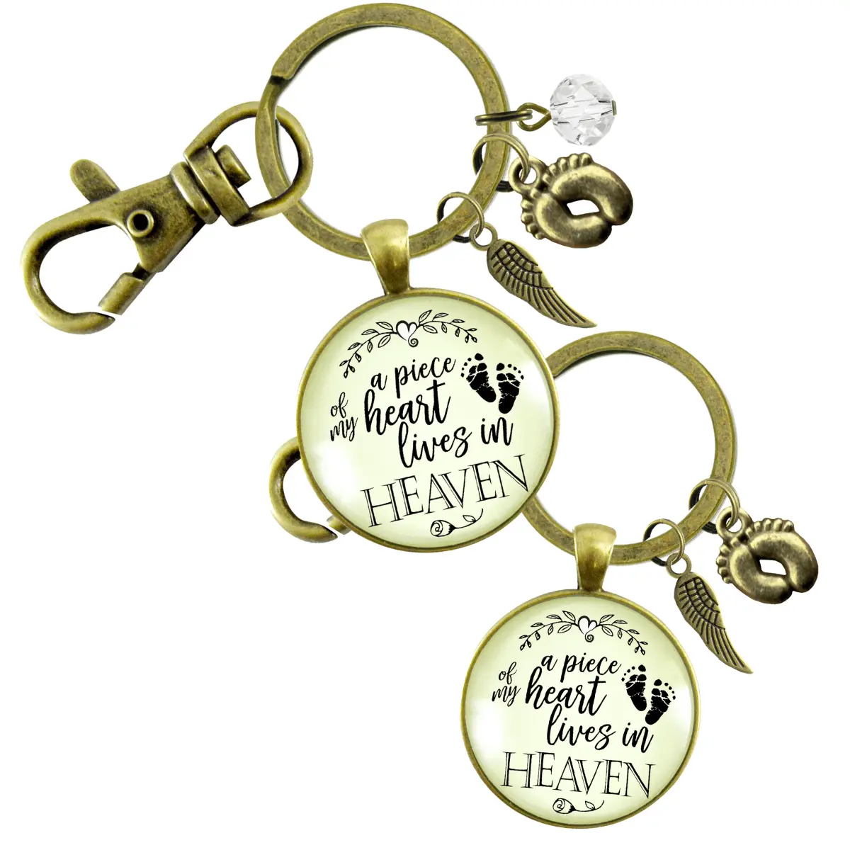 Baby Loss Memorial Set of 2 Keychains For Mom & Dad A Piece Of My Heart in Heaven Miscarriage