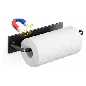 Paper Towel Holder, Magnetic Paper Towel Holder for Fridge, Toilet Paper Roll Holder Magnet Towel Rack Wall Mount Fridge Organizer for Paper Towels Rolls Bathroom Pantry RV Kitchen Storage